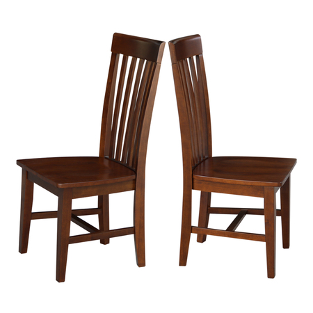 International Concepts Set of 2 Tall Mission Chairs, Espresso C581-465P